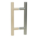 Stangengriffpaar ZR30 L350 Edelstahl matt / Holz Eiche hell