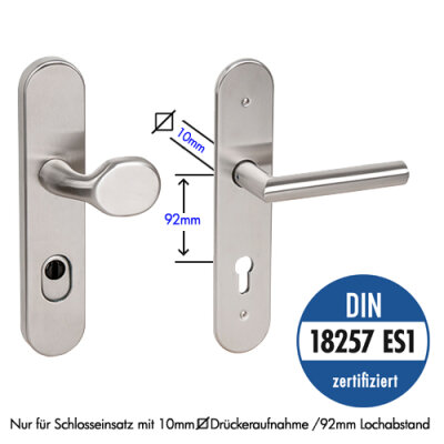 Schutzbeschlag Aludra ES1 Knopf/Drücker 10-92 Edelstahl