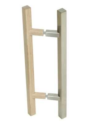 Saunatürgriff QV25 L500 Edelstahl / Esche